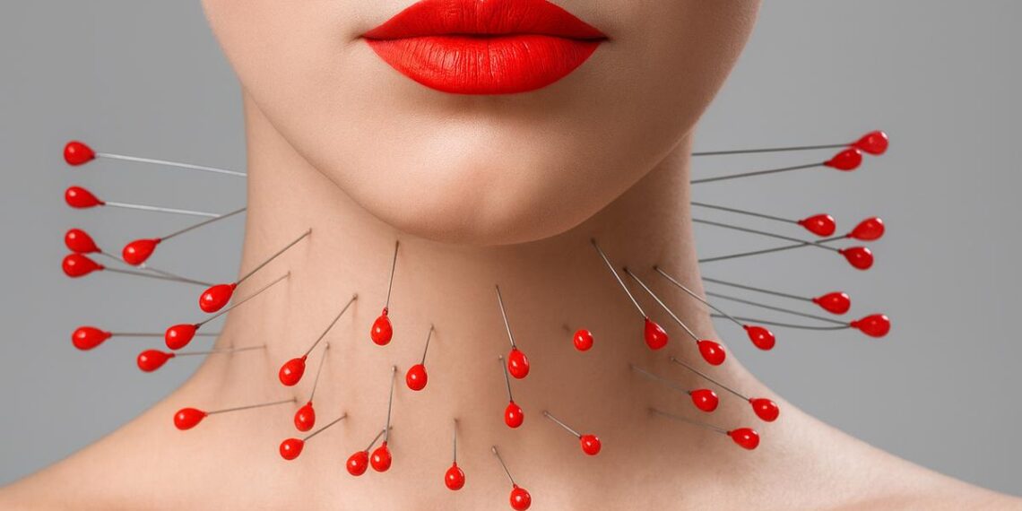 Симптоми на болна щитовидна жлеза – подуване на шията, умора, хормонален дисбаланс.