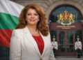 Илияна Йотова пред сградата на Президентството в София след встъпването ѝ в длъжност като нов президент на България през 2026 година