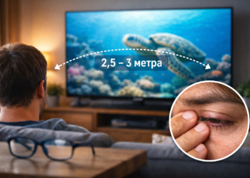 Големият телевизор вреди ли на очите? Истината за разстоянието и зрителната умора Гледане на телевизия от правилно разстояние за предпазване на очите от зрителна умора
