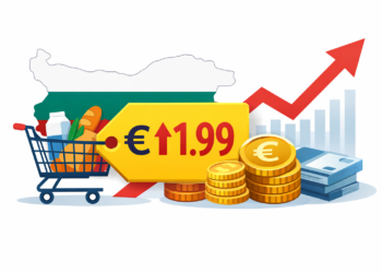 Символично изображение на инфлацията в България след въвеждането на еврото и повишаването на цените