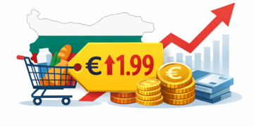 Символично изображение на инфлацията в България след въвеждането на еврото и повишаването на цените