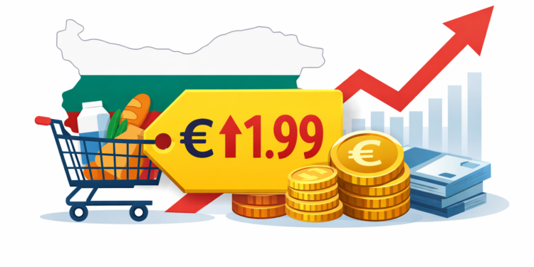 Символично изображение на инфлацията в България след въвеждането на еврото и повишаването на цените