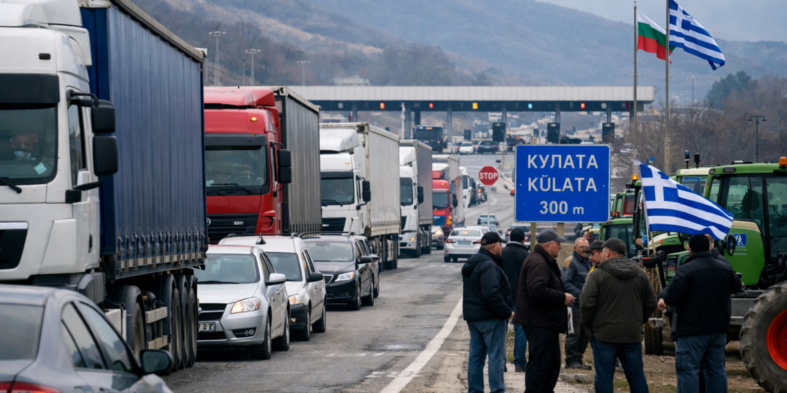 Камиони и автомобили в колона заради пълната блокада на границата между България и Гърция при Кулата – Промахон