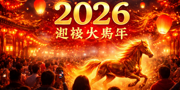 Празнични фенери и фойерверки по време на Китайската Нова година 2026 – Годината на Огнения Кон