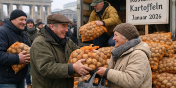 Раздаване на безплатни картофи в Берлин през януари 2026 г. след рекордна реколта