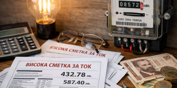 Високи сметки за ток в България – фактури за електроенергия, електромер и калкулатор на маса