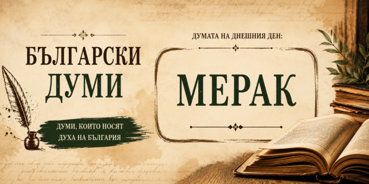 Мерак – значение и произход на думата в рубриката „Български думи“