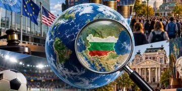 Светът и България под лупа: Седмичен обзор (5–11 октомври 2026 г.) Светът и България под лупа – глобус с карта на България, международна политика, икономика, спорт и култура.